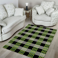 Aloha Hawaii Pakalana Pikake Lei Area Rug Palaka Inspired Hawaiian-plaid Black