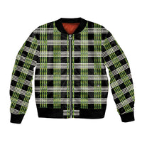 Aloha Hawaii Pakalana Pikake Lei Bomber Jacket Palaka Inspired Hawaiian-plaid Black