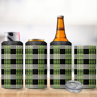 Aloha Hawaii Pakalana Pikake Lei 4 in 1 Can Cooler Tumbler Palaka Inspired Hawaiian-plaid Black