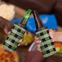 Aloha Hawaii Pakalana Pikake Lei 4 in 1 Can Cooler Tumbler Palaka Inspired Hawaiian-plaid Black