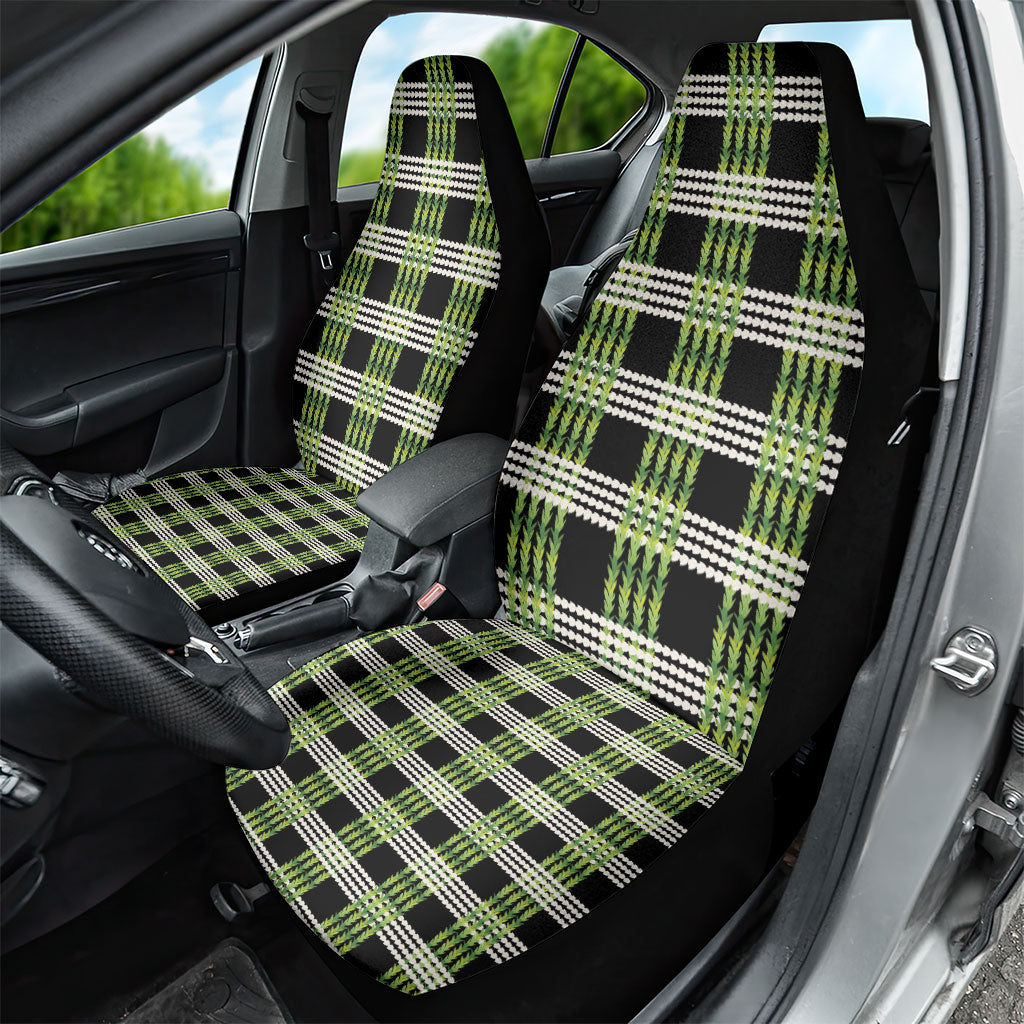 Aloha Hawaii Pakalana Pikake Lei Car Seat Cover Palaka Inspired Hawaiian-plaid Black