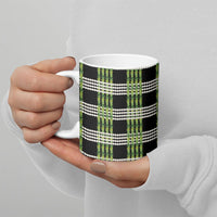 Aloha Hawaii Pakalana Pikake Lei Ceramic Mug Palaka Inspired Hawaiian-plaid Black