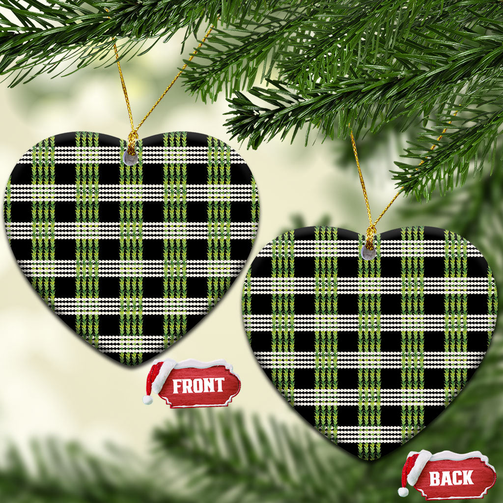 Aloha Hawaii Pakalana Pikake Lei Ceramic Ornament Palaka Inspired Hawaiian-plaid Black