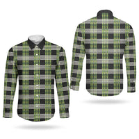 Aloha Hawaii Pakalana Pikake Lei Couples Matching Summer Maxi Dress and Long Sleeve Button Shirt Palaka Inspired Hawaiian-plaid Black