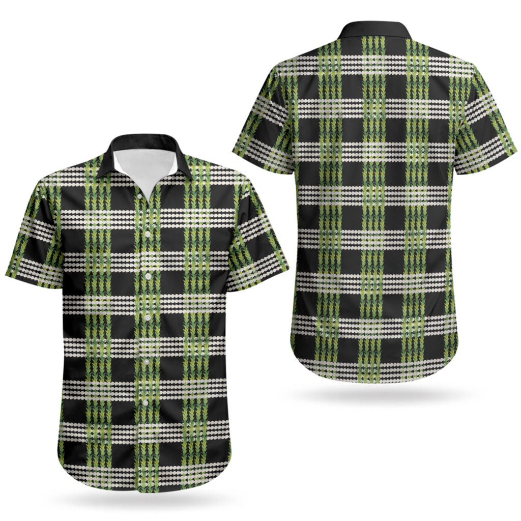 Aloha Hawaii Pakalana Pikake Lei Couples Matching Tank Maxi Dress and Hawaiian Shirt Palaka Inspired Hawaiian-plaid Black