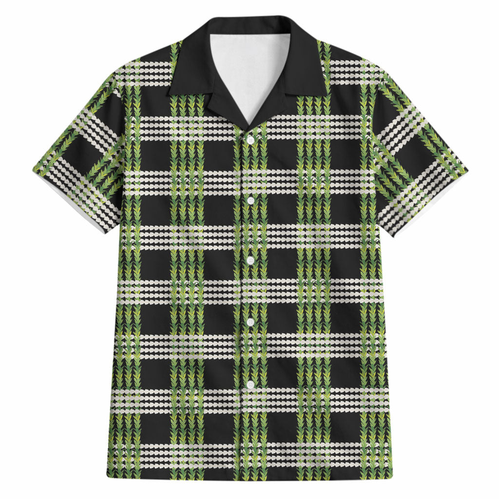 Aloha Hawaii Pakalana Pikake Lei Hawaiian Shirt Palaka Inspired Hawaiian-plaid Black