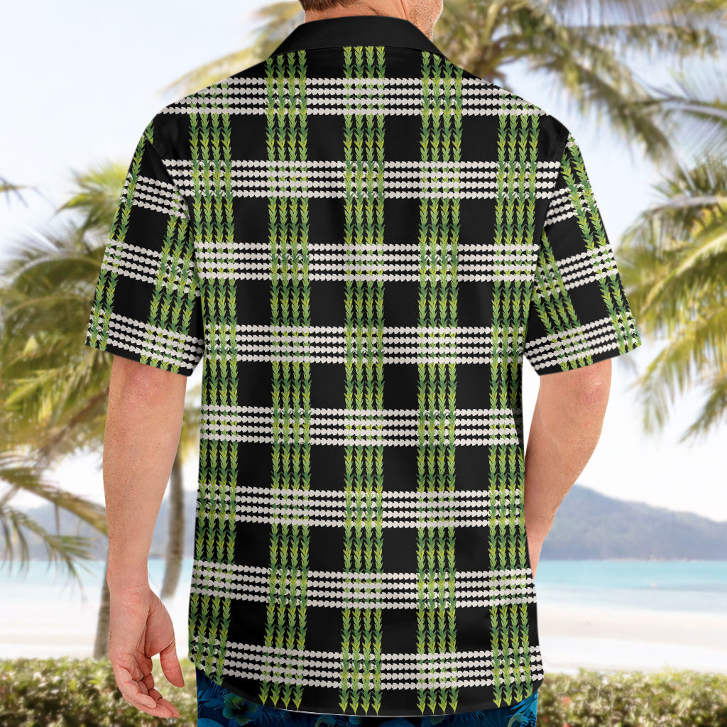 Aloha Hawaii Pakalana Pikake Lei Hawaiian Shirt Palaka Inspired Hawaiian-plaid Black