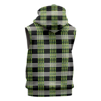 Aloha Hawaii Pakalana Pikake Lei Sleeveless Zip Hoodie Palaka Inspired Hawaiian-plaid Black