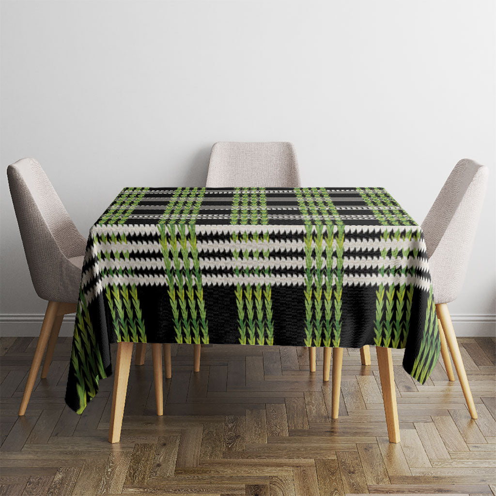 Aloha Hawaii Pakalana Pikake Lei Tablecloth Palaka Inspired Hawaiian-plaid Black