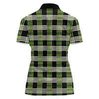 Aloha Hawaii Pakalana Pikake Lei Women Polo Shirt Palaka Inspired Hawaiian-plaid Black