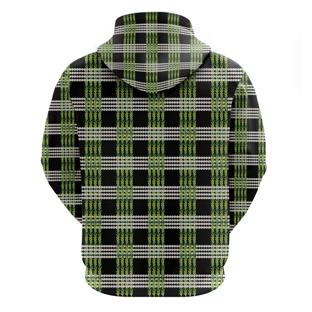 Aloha Hawaii Pakalana Pikake Lei Zip Hoodie Palaka Inspired Hawaiian-plaid Black