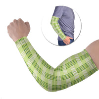 Aloha Hawaii Pakalana Pikake Lei Arm Sleeves Palaka Inspired Hawaiian-plaid Pastel Green
