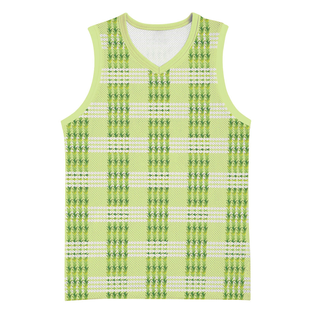 Aloha Hawaii Pakalana Pikake Lei Basketball Jersey Palaka Inspired Hawaiian-plaid Pastel Green