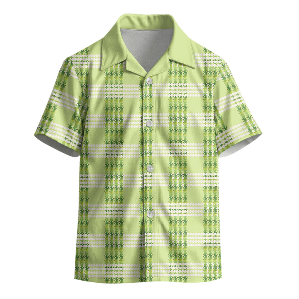 Aloha Hawaii Pakalana Pikake Lei Kid Hawaiian Shirt Palaka Inspired Hawaiian-plaid Pastel Green