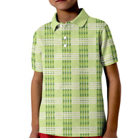 Aloha Hawaii Pakalana Pikake Lei Kid Polo Shirt Palaka Inspired Hawaiian-plaid Pastel Green