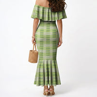 Aloha Hawaii Pakalana Pikake Lei Mermaid Dress Palaka Inspired Hawaiian-plaid Pastel Green