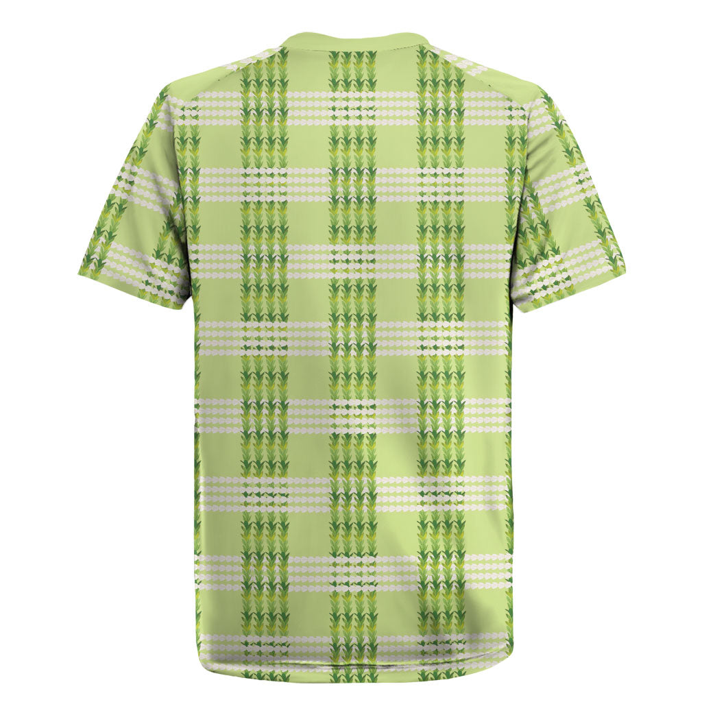 Aloha Hawaii Pakalana Pikake Lei Rugby Jersey Palaka Inspired Hawaiian-plaid Pastel Green