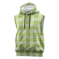 Aloha Hawaii Pakalana Pikake Lei Sleeveless Hoodie Palaka Inspired Hawaiian-plaid Pastel Green