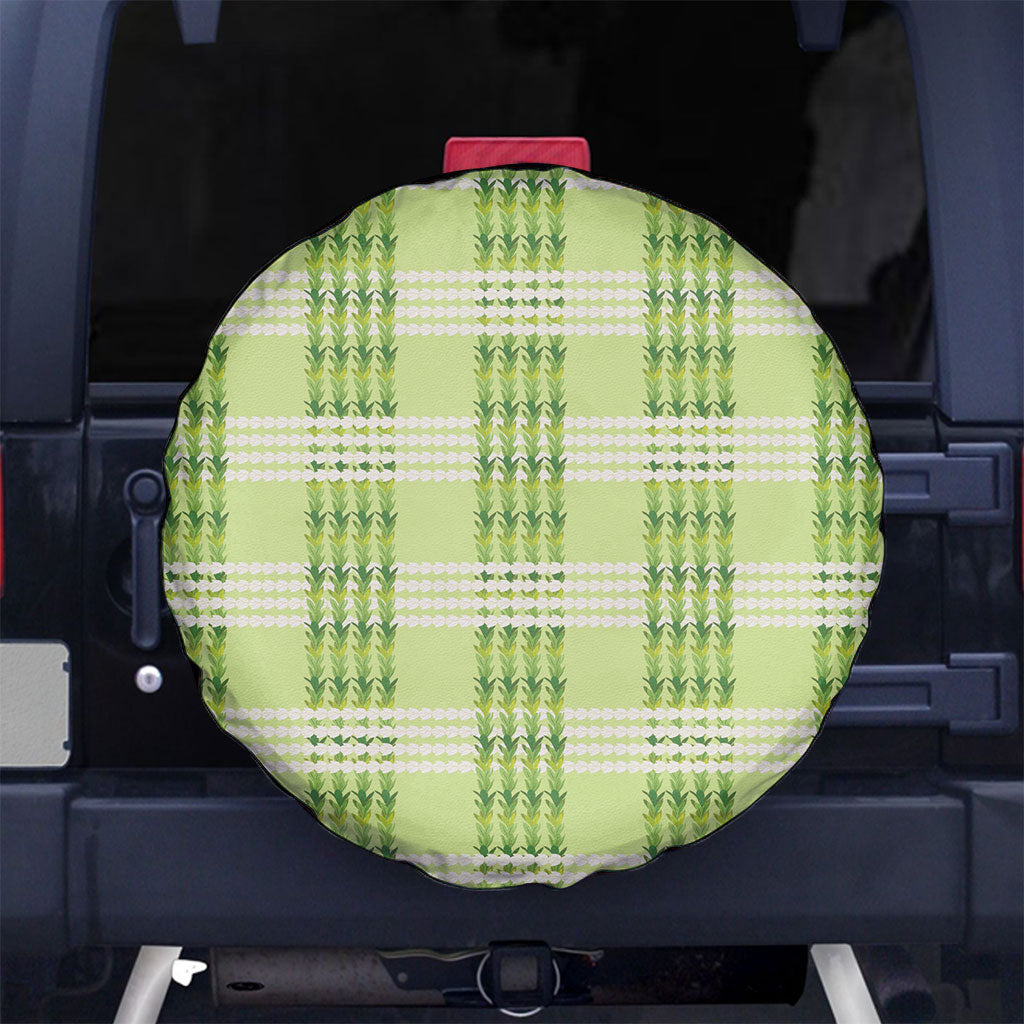 Aloha Hawaii Pakalana Pikake Lei Spare Tire Cover Palaka Inspired Hawaiian-plaid Pastel Green