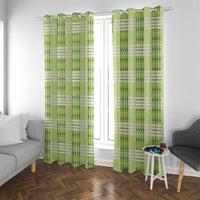 Aloha Hawaii Pakalana Pikake Lei Window Curtain Palaka Inspired Hawaiian-plaid Pastel Green