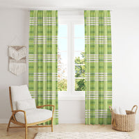 Aloha Hawaii Pakalana Pikake Lei Window Curtain Palaka Inspired Hawaiian-plaid Pastel Green