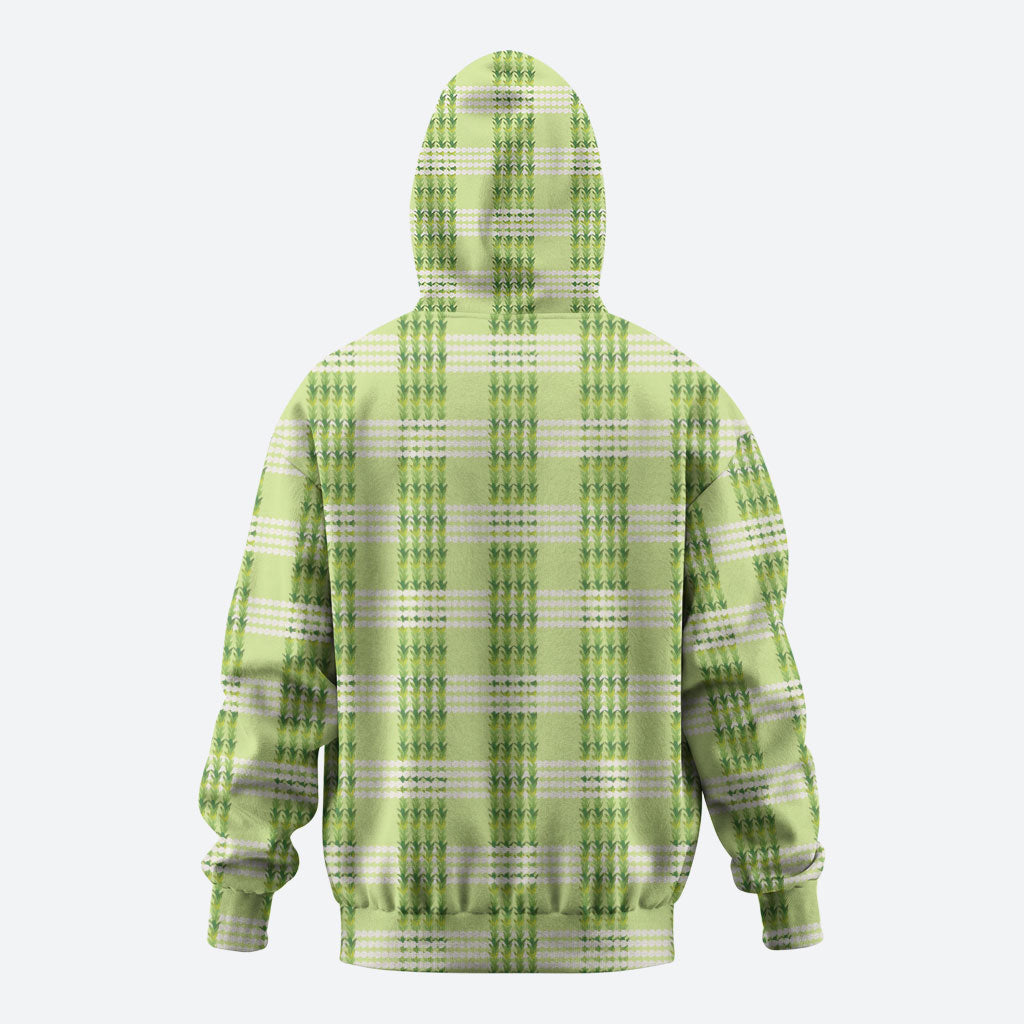 Aloha Hawaii Pakalana Pikake Lei Zip Hoodie Palaka Inspired Hawaiian-plaid Pastel Green