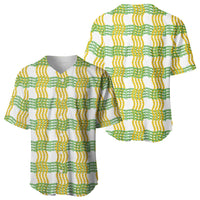 Aloha Hawaii Ilima Maile Lei Baseball Jersey Palaka Inspired Hawaiian-plaid White