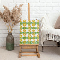 Aloha Hawaii Ilima Maile Lei Canvas Wall Art Palaka Inspired Hawaiian-plaid White