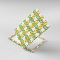 Aloha Hawaii Ilima Maile Lei Canvas Wall Art Palaka Inspired Hawaiian-plaid White