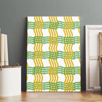 Aloha Hawaii Ilima Maile Lei Canvas Wall Art Palaka Inspired Hawaiian-plaid White