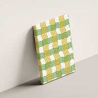 Aloha Hawaii Ilima Maile Lei Canvas Wall Art Palaka Inspired Hawaiian-plaid White