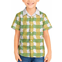 Aloha Hawaii Ilima Maile Lei Hawaiian Shirt Palaka Inspired Hawaiian-plaid White