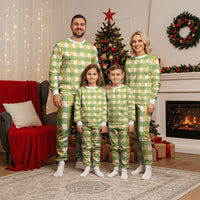Aloha Hawaii Ilima Maile Lei Christmas Pajama Set Palaka Inspired Hawaiian-plaid White