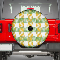 Aloha Hawaii Ilima Maile Lei Spare Tire Cover Palaka Inspired Hawaiian-plaid White