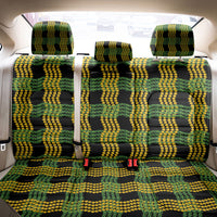 Aloha Hawaii Ilima Maile Lei Back Car Seat Cover Palaka Inspired Hawaiian-plaid Black