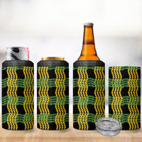 Aloha Hawaii Ilima Maile Lei 4 in 1 Can Cooler Tumbler Palaka Inspired Hawaiian-plaid Black