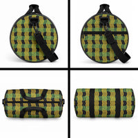 Aloha Hawaii Ilima Maile Lei Duffle Bag Palaka Inspired Hawaiian-plaid Black