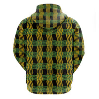 Aloha Hawaii Ilima Maile Lei Hoodie Palaka Inspired Hawaiian-plaid Black