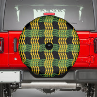 Aloha Hawaii Ilima Maile Lei Spare Tire Cover Palaka Inspired Hawaiian-plaid Black