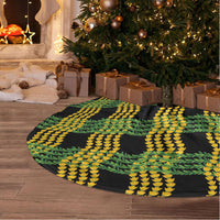Aloha Hawaii Ilima Maile Lei Tree Skirt Palaka Inspired Hawaiian-plaid Black
