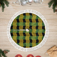 Aloha Hawaii Ilima Maile Lei Tree Skirt Palaka Inspired Hawaiian-plaid Black