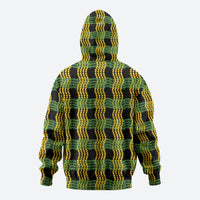 Aloha Hawaii Ilima Maile Lei Zip Hoodie Palaka Inspired Hawaiian-plaid Black