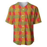 Aloha Hawaii Ilima Maile Lei Baseball Jersey Palaka Inspired Hawaiian-plaid Red