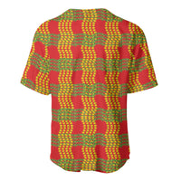 Aloha Hawaii Ilima Maile Lei Baseball Jersey Palaka Inspired Hawaiian-plaid Red