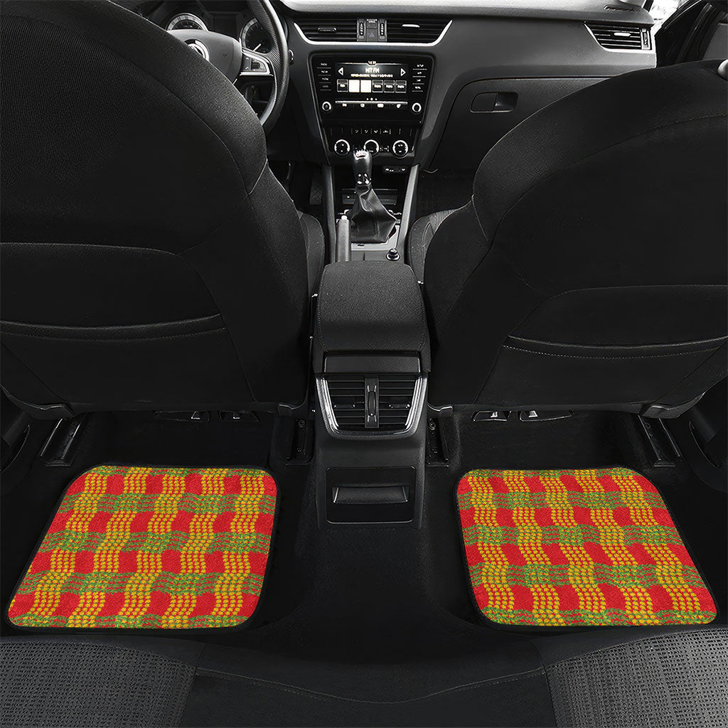 Aloha Hawaii Ilima Maile Lei Car Mats Palaka Inspired Hawaiian-plaid Red