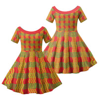 Aloha Hawaii Ilima Maile Lei Family Matching Tank Maxi Dress and Hawaiian Shirt Palaka Inspired Hawaiian-plaid Red