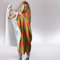 Aloha Hawaii Ilima Maile Lei Hooded Blanket Palaka Inspired Hawaiian-plaid Red