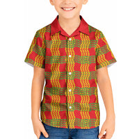 Aloha Hawaii Ilima Maile Lei Kid Hawaiian Shirt Palaka Inspired Hawaiian-plaid Red
