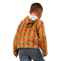 Aloha Hawaii Ilima Maile Lei Kid Hoodie Palaka Inspired Hawaiian-plaid Red