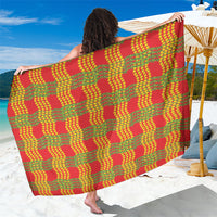 Aloha Hawaii Ilima Maile Lei Sarong Palaka Inspired Hawaiian-plaid Red